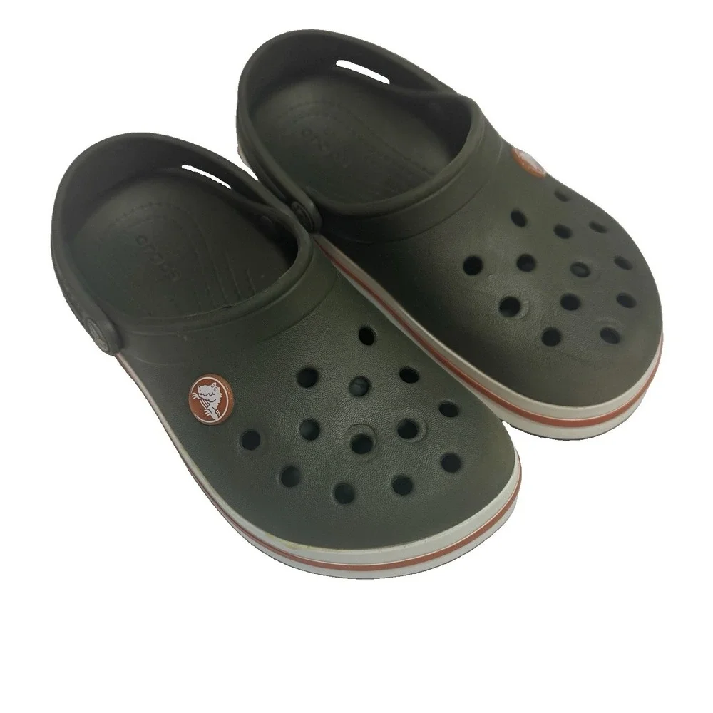 Crocs Iconic Comfort Little Kids Toddler Size 12 Green Clogs Shoes with Jibbitz